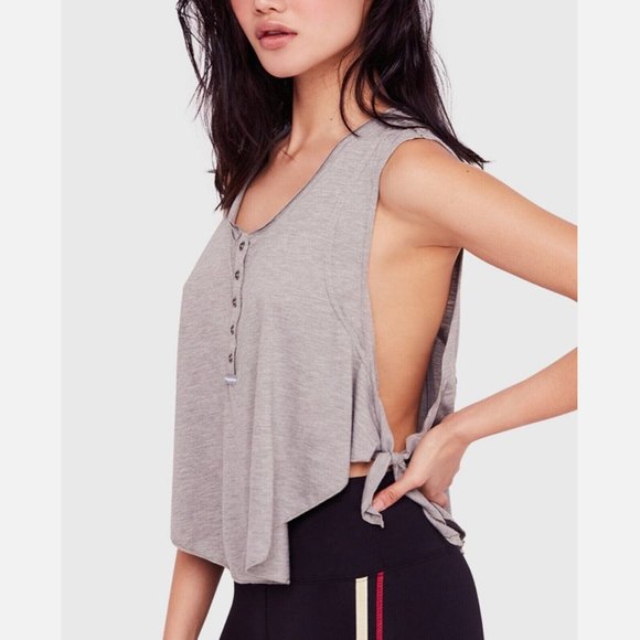 NWT $48 Free People [ XS ] High Tide Cropped Sleeveless Top in Grey‎ - Picture 13 of 14